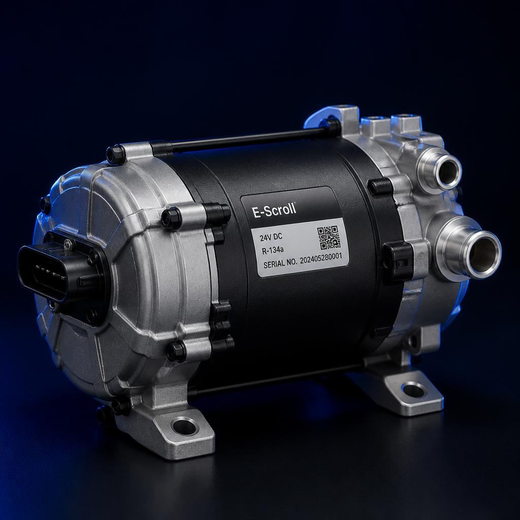 Cutaway view of scroll compressor used in Premier Electrics DC HVAC kit